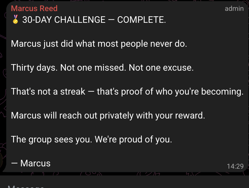 Day 30 — the group celebrates with you